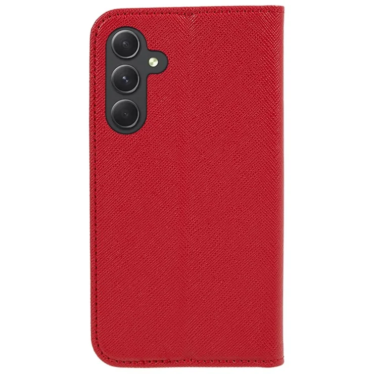 For Samsung Galaxy M55 5G / C55 5G / F55 5G Phone Case Magnetic Closing PU Leather Flip Wallet Stand Cover - Red