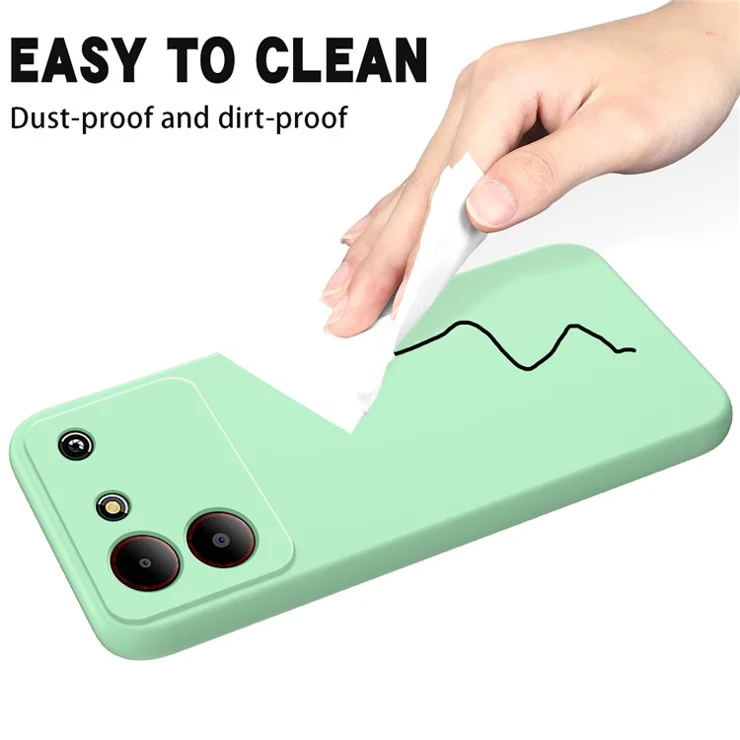For ZTE Blade A54 Case Thickened Liquid Silicone Shockproof Phone Cover with Hand Strap - Green