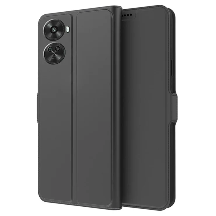 For Huawei nova 12 SE 4G Case Flip Stand PU Leather Cell Phone Cover with Card Slot - Black