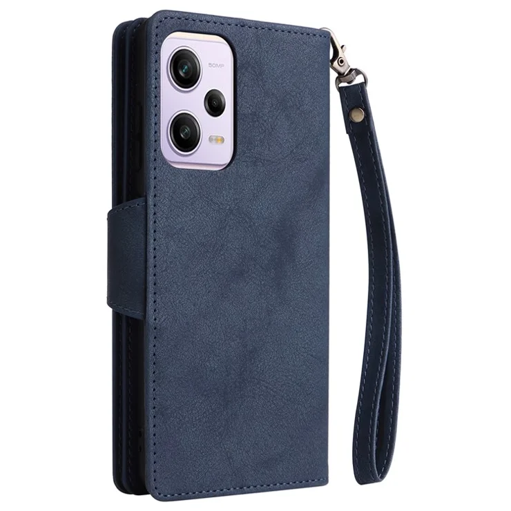For Xiaomi Redmi Note 12 Pro Speed 5G / Note 12 Pro 5G / Poco X5 Pro 5G Case Wallet Rivet Decor Leather Folio Flip Phone Cover - Blue