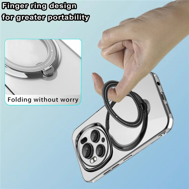 For Honor Magic6 Pro 5G Magnetic Phone Case PC+TPU Bump Proof Kickstand Cover - Blue