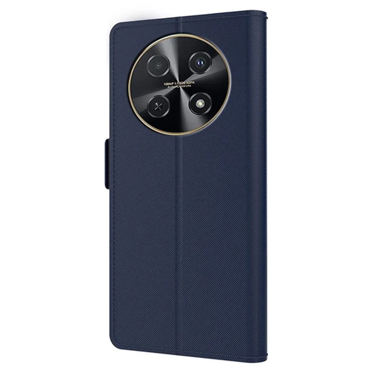 For Huawei nova 12i 4G / Enjoy 70 Pro Case Leather Drop-proof Phone Cover with Mirror and Card Slot - Blue