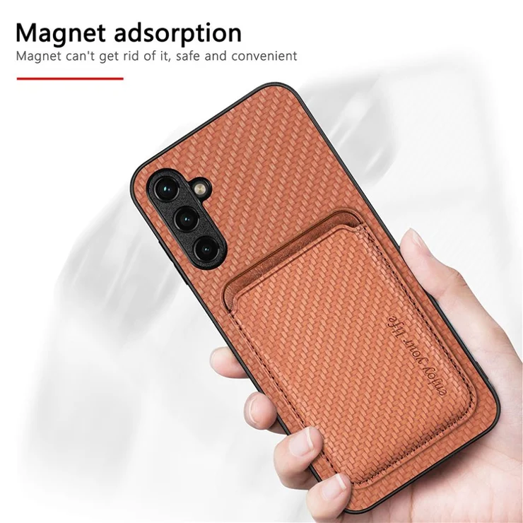 M2 For Samsung Galaxy A15 4G / 5G Drop-proof Case Magnetic Detachable Card Holder Phone Cover - Blue