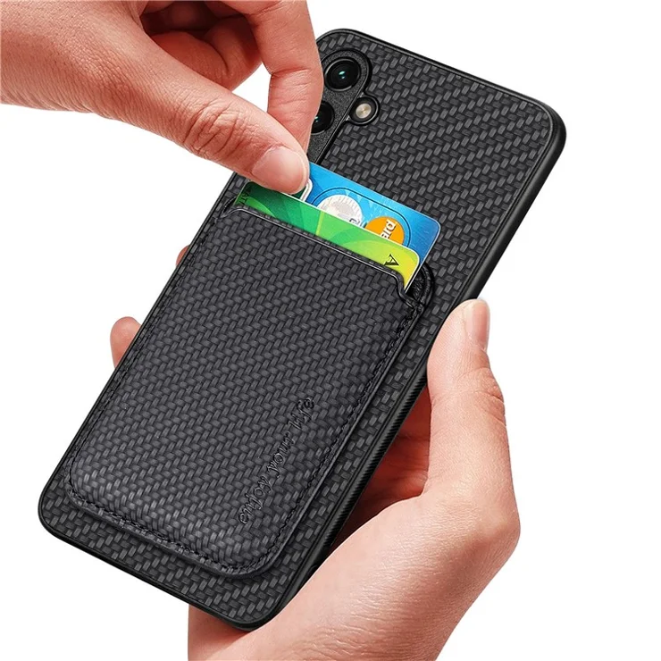 M2 For Samsung Galaxy S23 FE Phone Case Leather Coated Detachable Card Holder Back Cover - Brown