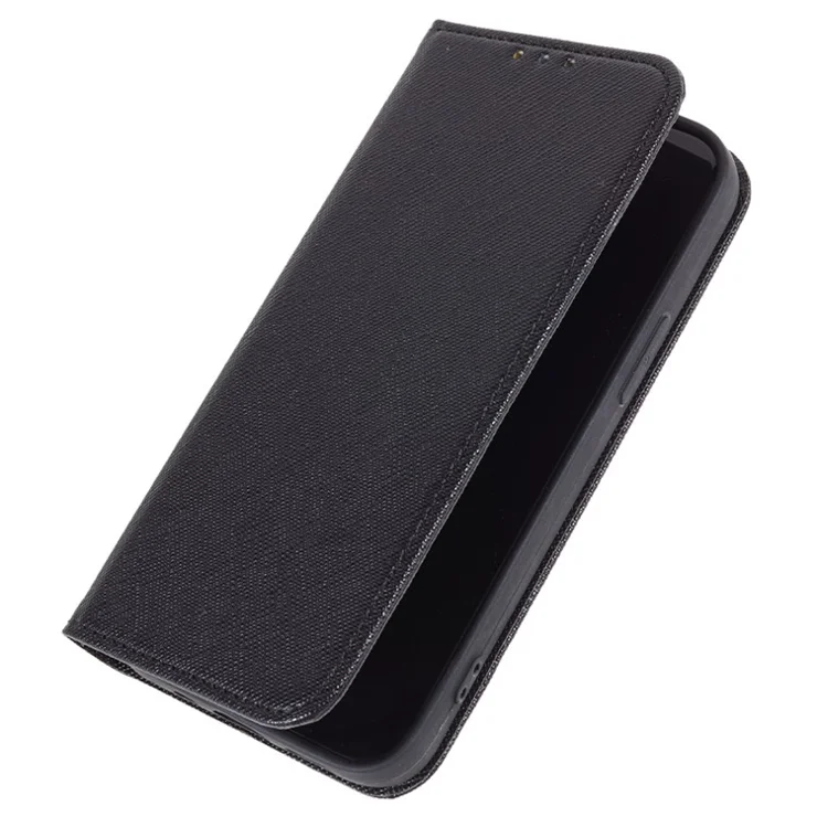 For vivo X100 Pro 5G Case Cross Texture Leather Wallet Phone Cover Magnetic Closing - Black