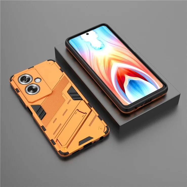 For Oppo A79 5G / A2 5G Phone Case Scratch-resistant PC+TPU Kickstand Cover - Orange