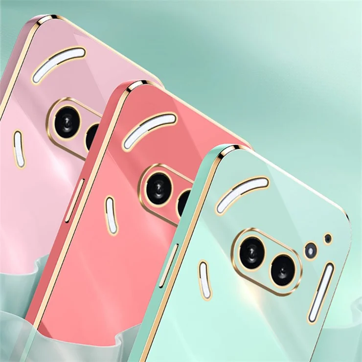XINLI For Nothing Phone (2a) Cover Electroplating Ring Kickstand Soft TPU Phone Case - Black