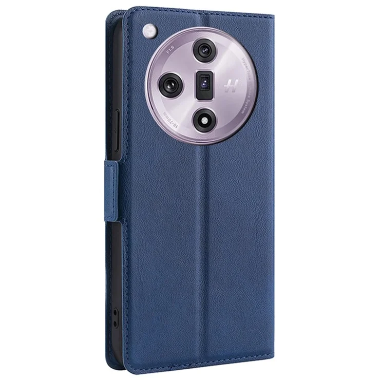 For Oppo Find X7 5G Case Slim Card Holder PU+TPU Phone Back Cover Full Protection - Blue