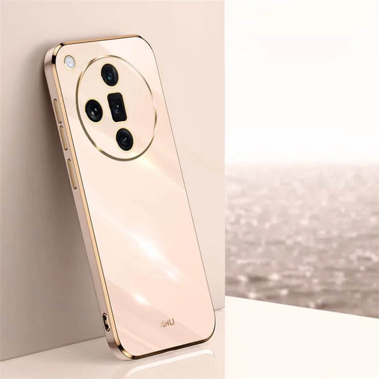XINLI For Oppo Find X7 5G Case Electroplating Soft TPU Back Phone Cover - Pink