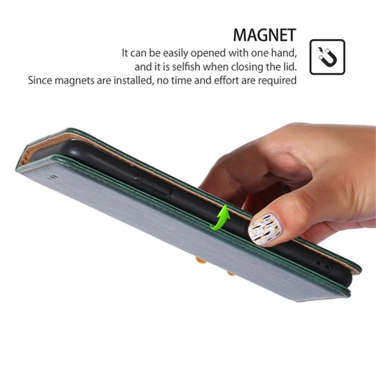 For Honor Magic6 Pro 5G Case Wallet PU Leather Phone Cover Magnetic Closing - Green