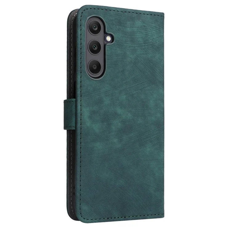 For Samsung Galaxy M55 5G / C55 5G / F55 5G Case RFID Blocking Folio Flip Leather Phone Wallet Cover with Hand Strap - Green