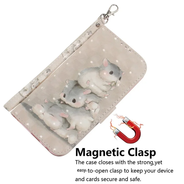 For Google Pixel 8a Wallet Case PU Leather Pattern Printing Flip Phone Cover - Stacking Squirrels
