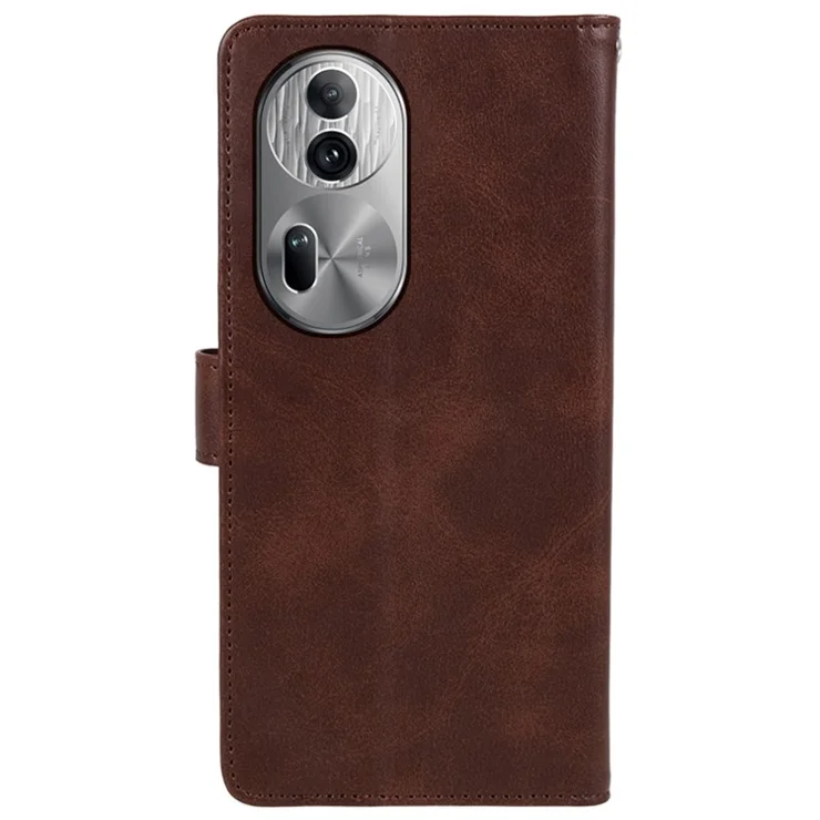For Oppo Reno11 Pro 5G (Global) Magnetic Closure Case Calf Texture Wallet Phone Stand Cover - Brown