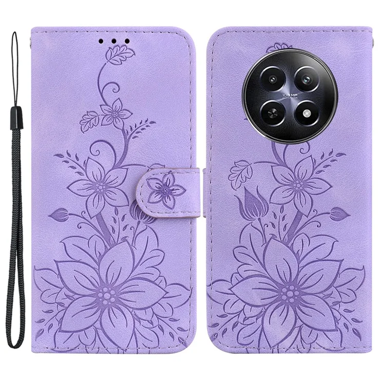 Custodia Portafoglio In PU Con Mandala Per Realme 12 5G / 12X 5G – Viola, 3 Slot E Supporto