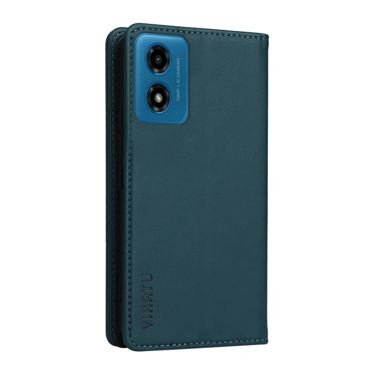 YIKATU YK-001 For Motorola Moto E14 4G / G04 4G / G04s 4G / G24 4G Cell Phone Case Magnetic Closing Leather Cover - Green