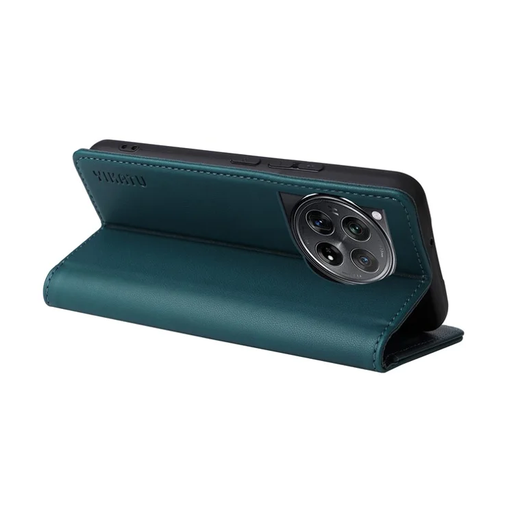 YIKATU YK-001 For OnePlus 12R 5G / Ace 3 5G Case Magnetic Closing Leather Cell Phone Cover - Green