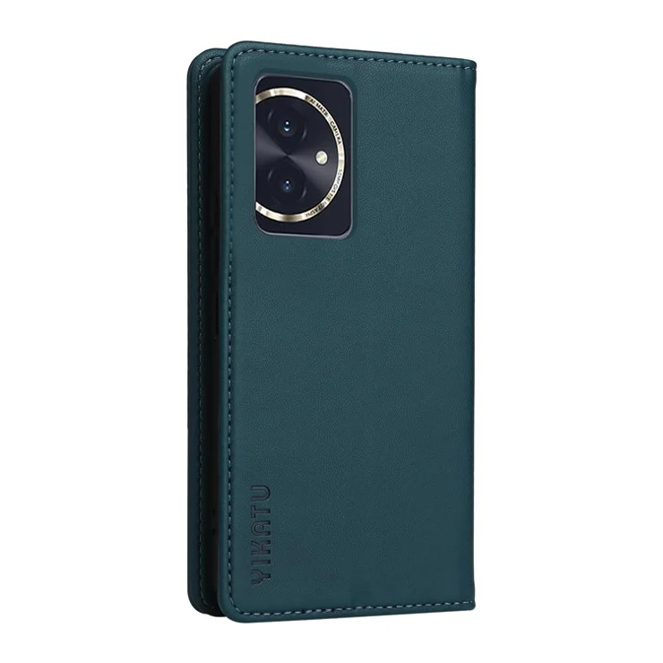YIKATU YK-001 For Honor 100 5G Cell Phone Case Fall Protection Leather Stand Cover - Green