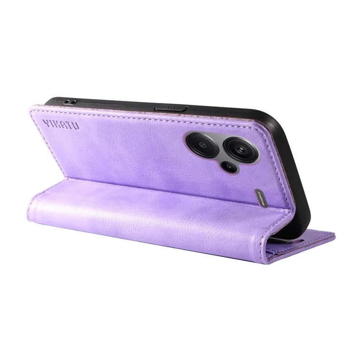YIKATU YK-006 For Xiaomi Redmi Note 13 Pro+ 5G Case Magnetic Closing Leather Phone Cover - Purple