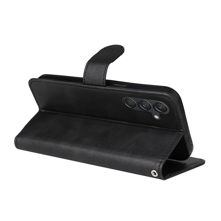 For Samsung Galaxy M55 5G / C55 5G / F55 5G Leather Case with 3 Card Slots Holder Mobile Phone Cover - Black