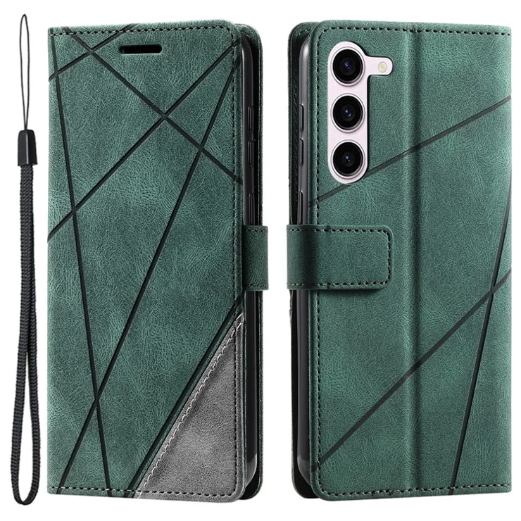 For Samsung Galaxy S23+ Case Phone Wallet Leather Cover Skin-touch Texture - Green