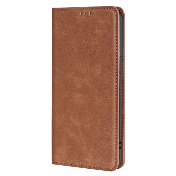 For Huawei nova 12i 4G Anti-Scratch Phone Case Anti-Drop Stand Card Holder PU Leather Phone Cover - Light Brown