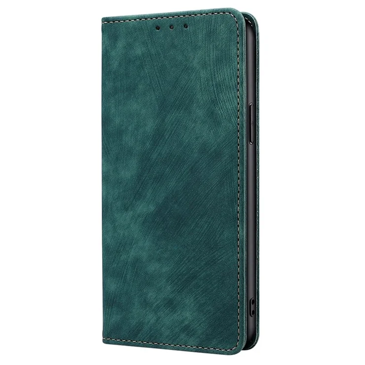 For Realme 12 4G / 12+ 5G Flip Case Leather Shockproof Phone Cover with RFID Blocking Wallet - Green