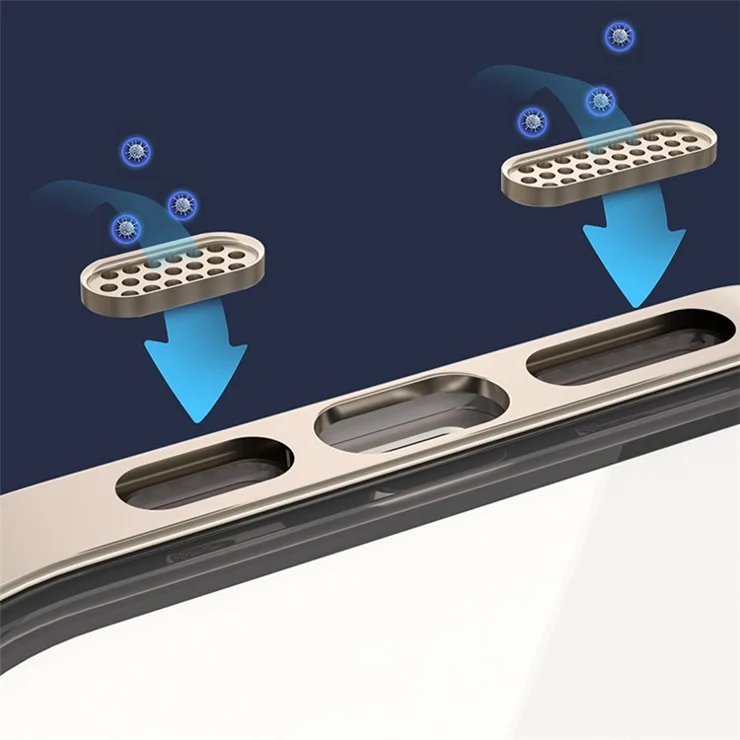 For iPhone 12 Pro Max Case TPU+PC Anti-drop Phone Cover with Electroplating Edge - Blue