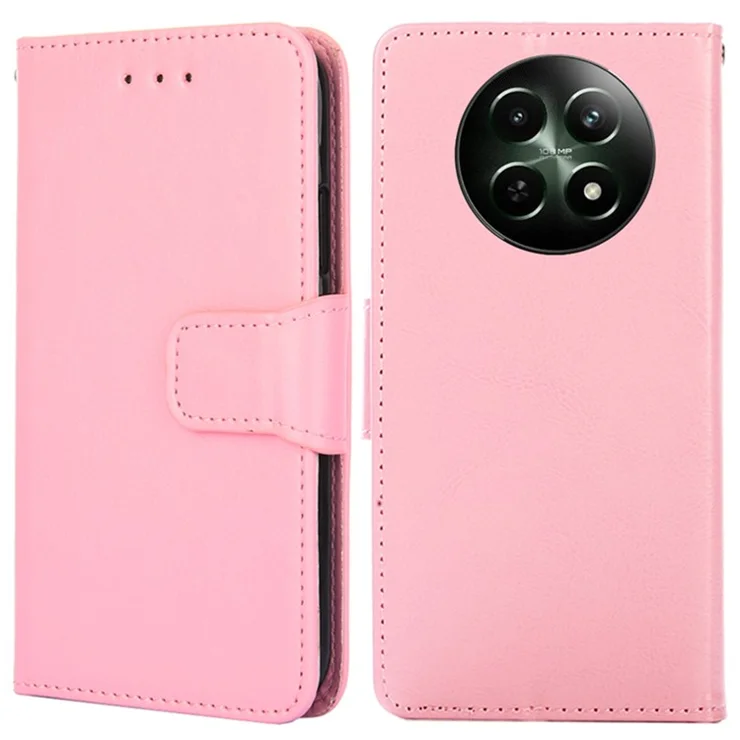 For Realme 12 5G Leather Wallet Case Phone Cover Phone Accessories Distributors - Pink