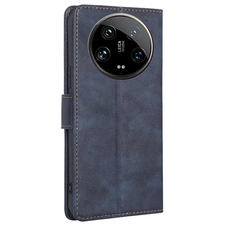 For Xiaomi 14 Ultra Case PU Leather Magnetic Flip Wallet-Style Phone Cover RFID Blocking Wholesale - Blue