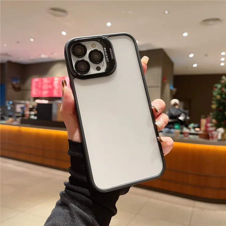 U1 For iPhone 15 Pro Max Clear Case Kickstand TPU+Acrylic