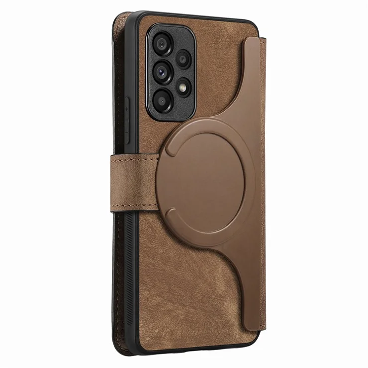 For Samsung Galaxy A53 5G Magnetic Case CASENEO Detachable Leather Phone Wallet Cover - Brown