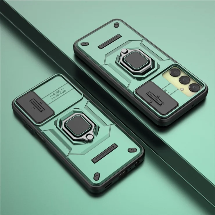 For Samsung Galaxy A25 5G (Global) (161.0 x 76.5 x 8.3mm) Camera Protection Fall-proof Case PC+TPU Phone Cover - Green