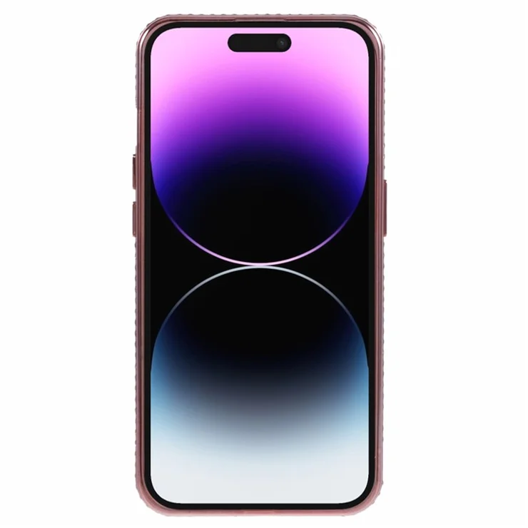 For iPhone 14 Pro Max TPU Cover Gradient Shockproof Invisible Kickstand Cell Phone Case - Rose Gold