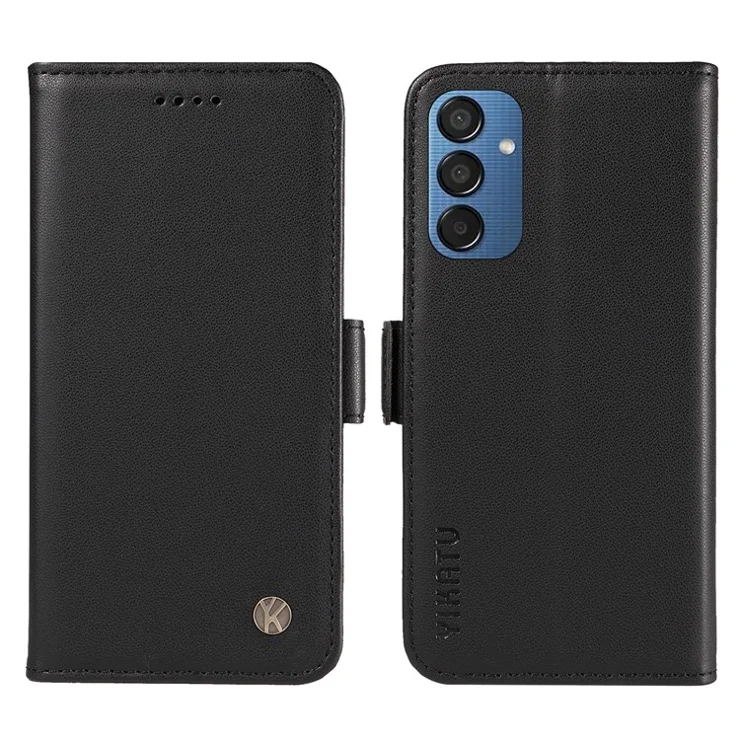 YIKATU YK-003 For Samsung Galaxy M15 5G Case Wallet Leather Cover Side Magnetic Clasp - Black