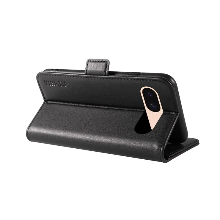 YIKATU YK-003 For Google Pixel 8a Wallet Case PU Leather Flip Phone Cover Viewing Stand - Black