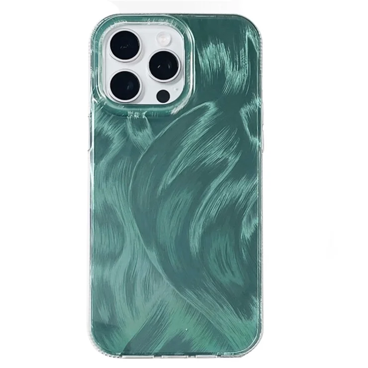 For iPhone 12 Pro Max Case Shockproof Pattern IMD TPU+PC Phone Cover - Green