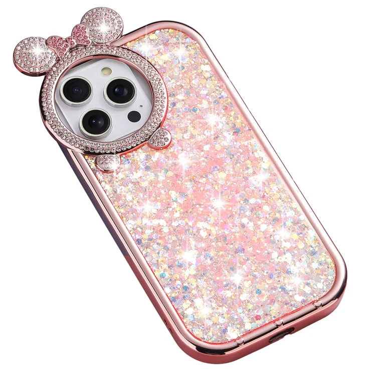 For iPhone 14 Pro Max Cell Phone Case Rhinestone Decor Epoxy Sequins TPU Cover - Rose Gold For iPhone 14 Pro Max Cell Phone Case Rhinestone Decor Epoxy Sequins TPU Cover - Rose Gold