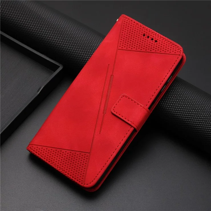 For Infinix Note 40 Anti-Scratch Leather Phone Shell Triangle Imprinted PU Leather Wallet Phone Case - Red