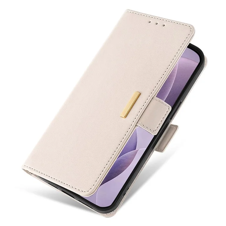 For Samsung Galaxy A15 4G / 5G Crossbody Wallet Case RFID Blocking Stand PU Leather Phone Cover - White