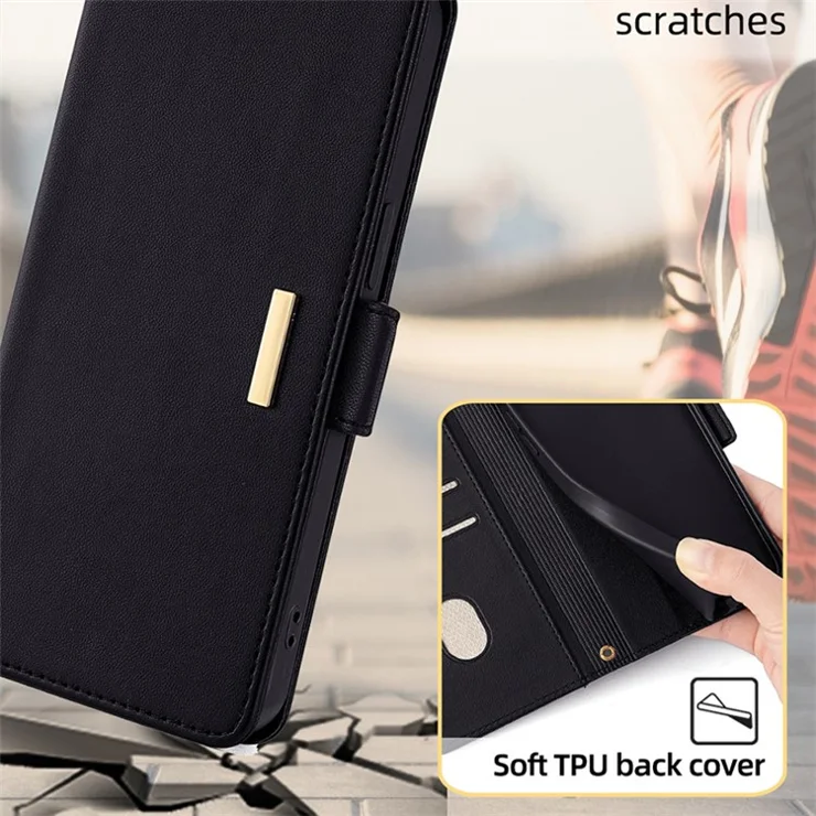 For Asus Zenfone 9 5G / Zenfone 9z Case Wallet PU Leather RFID Blocking Crossbody Cell Phone Cover - Black