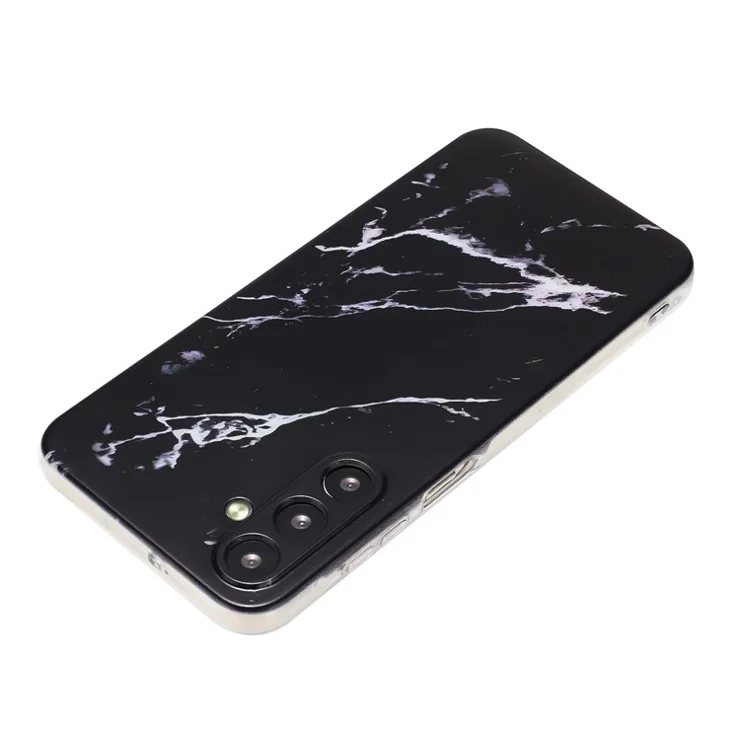 For Samsung Galaxy A05s 4G Case Marble Pattern TPU Slim Flexible Phone Cover - Black