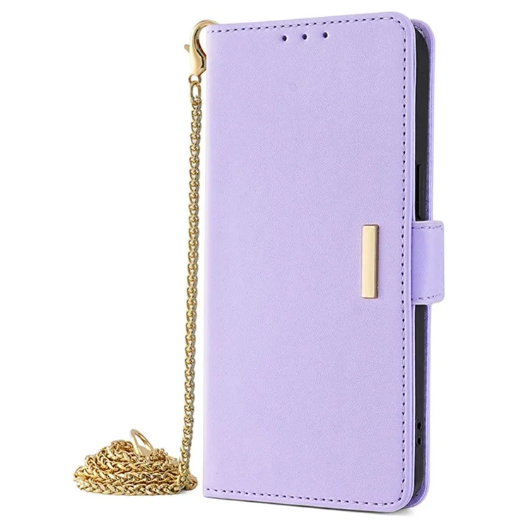 For Xiaomi Redmi Note 13 4G Crossbody Lanyard Case PU Leather RFID Blocking Flip Phone Cover - Purple