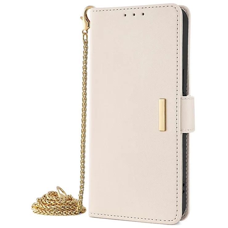 For Oppo A2x 5G / A2m 5G Magnetic Case RFID Blocking Leather Card Holder Phone Cover - White