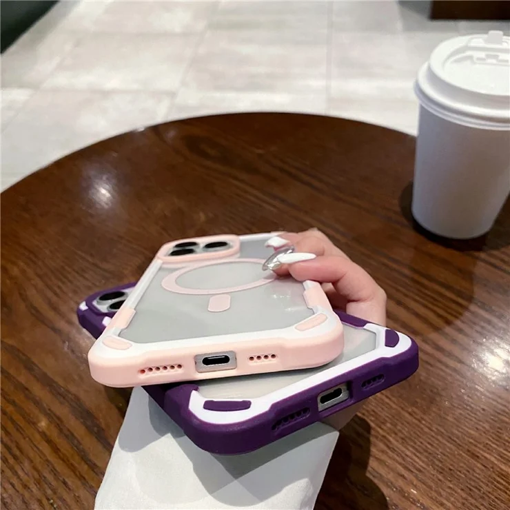 For iPhone 12 Pro Max 6.7 inch Case Shockproof TPU+Acrylic Phone Cover Compatible with MagSafe - Blackish Green