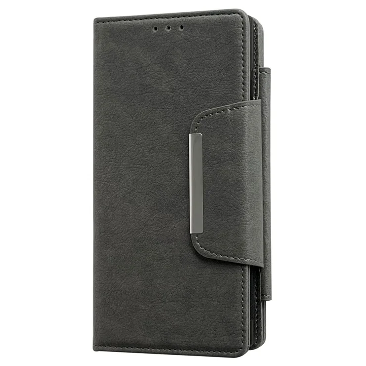 For Samsung Galaxy S22 Ultra 5G Magnetic Case Stand Leather Detachable 2-in-1 Design Phone Shell - Grey