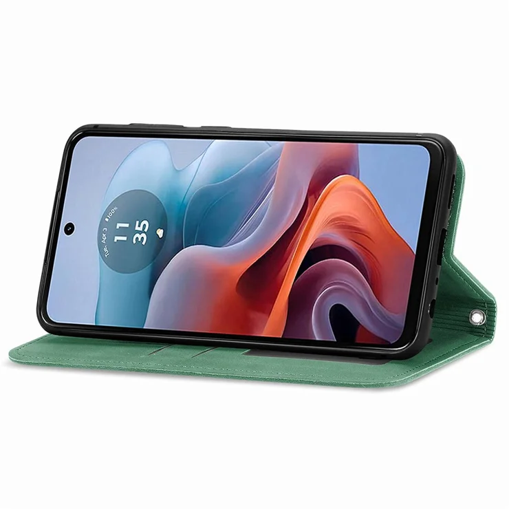 Leder-Wallet Hülle Mit Magnet-Ständer Für Motorola Moto G34 5G - Slim & Schutz