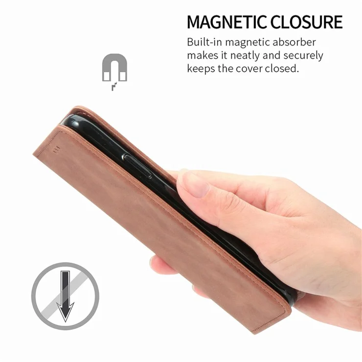 For Sony Xperia 5 V Well-protected Case PU Leather Skin-touch Phone Cover - Brown