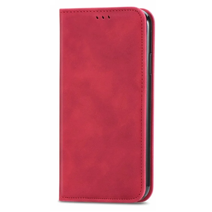 For Google Pixel 10 Pro XL / 9 Pro XL Shock-Absorbing Case PU Leather Skin-Touch Phone Cover - Red
