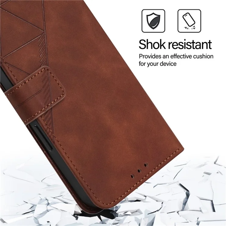 For Realme 12 5G Leather Case with Shoulder Strap Wallet Stand Phone Cover - Brown