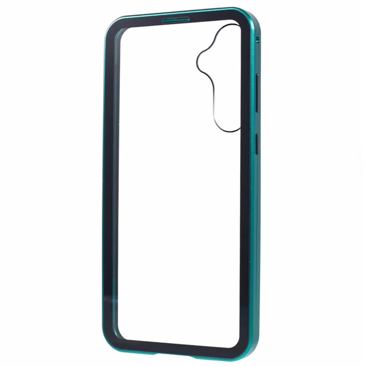 For Samsung Galaxy A15 5G Case Double Sided HD Tempered Glass Phone Shell Magnetic Full Protection Phone Cover - Green